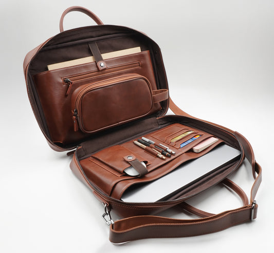 Kahverengi 16 inç Askılı Laptop Organizer & Evrak Çantası