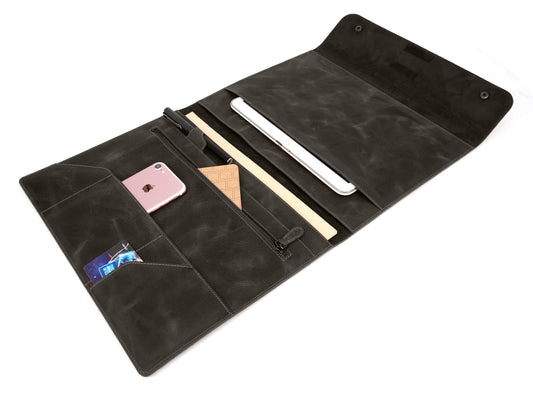 Gerçek Deri Tablet Organizer Siyah