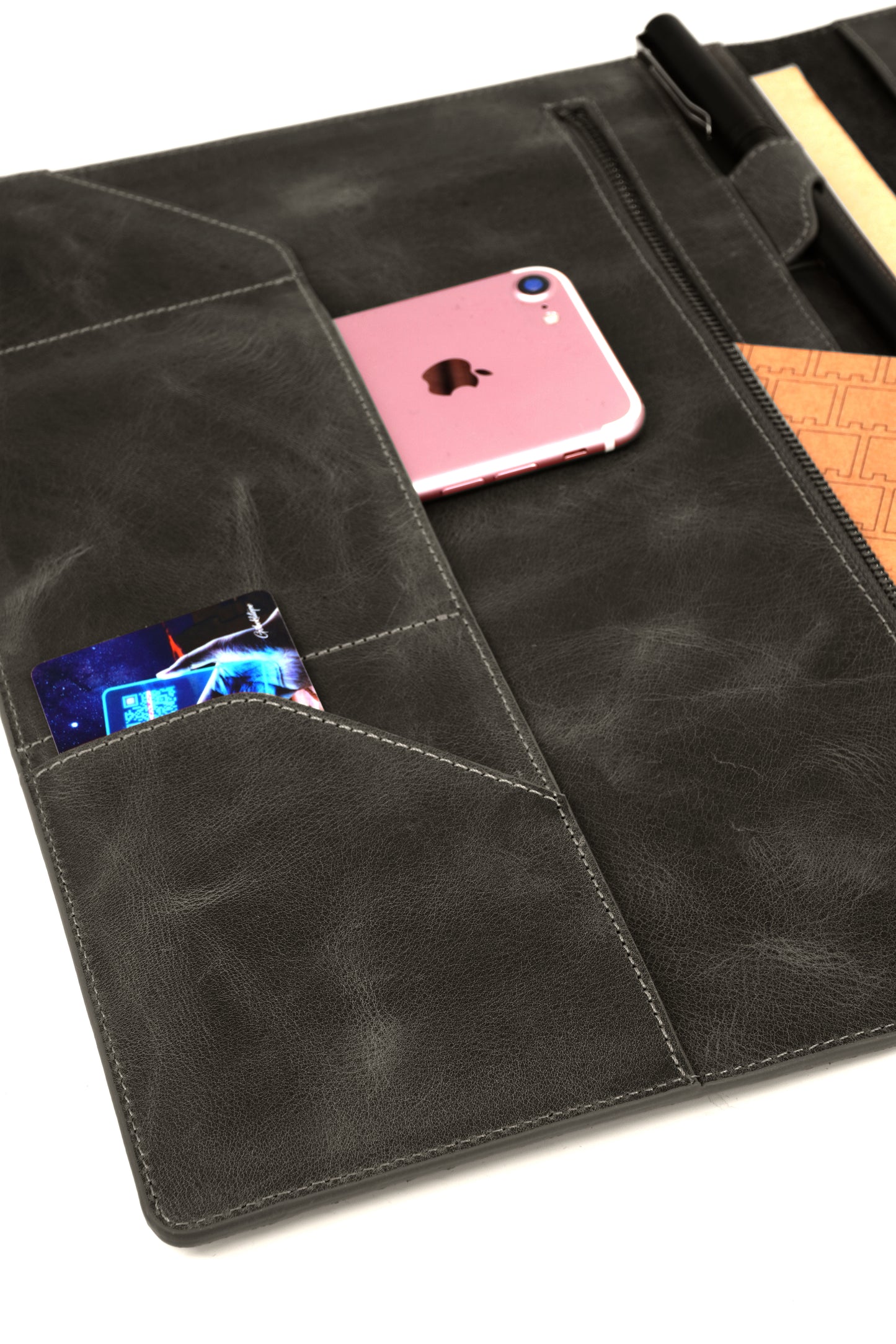 Gerçek Deri Tablet Organizer Siyah