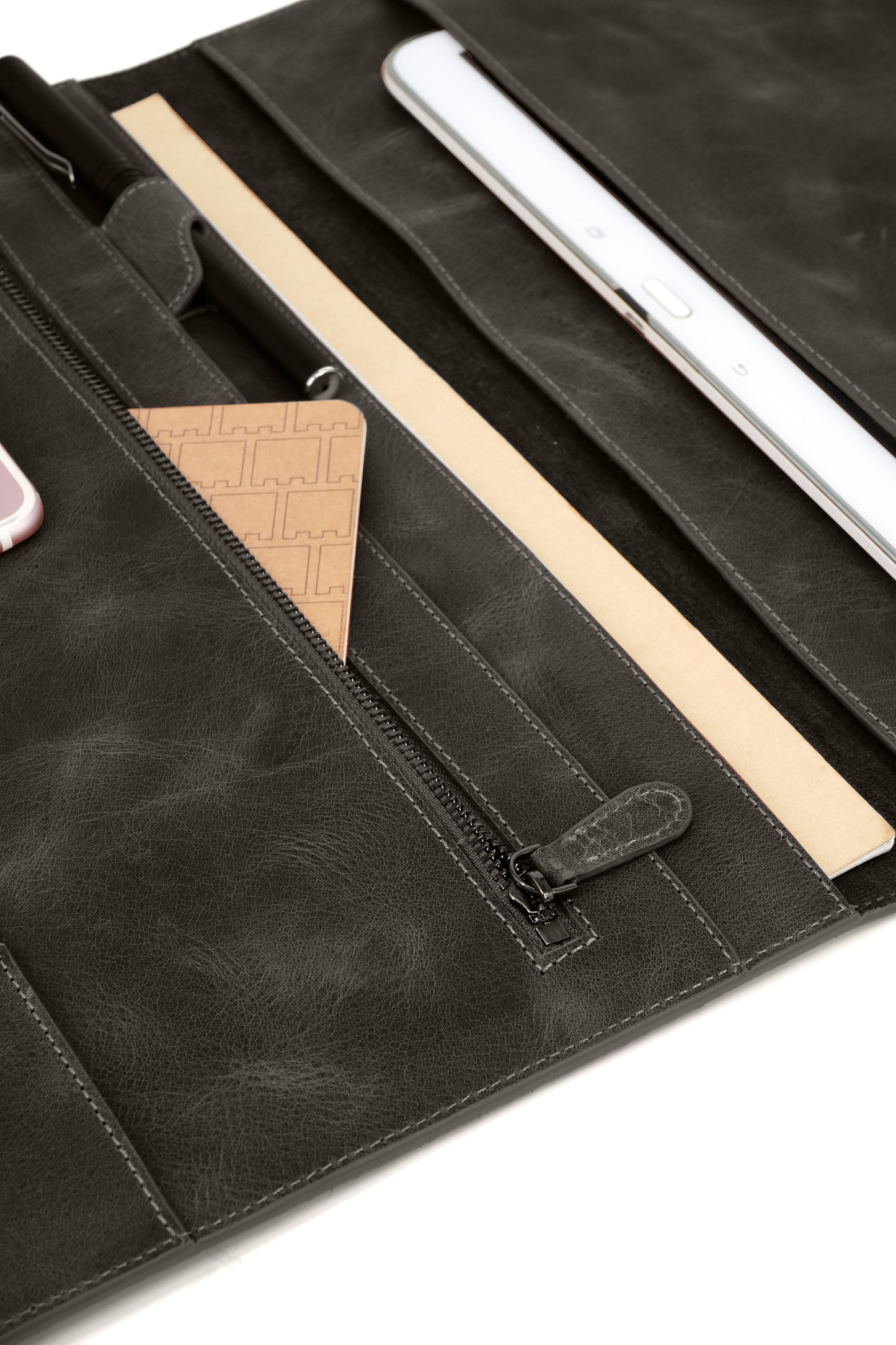 Gerçek Deri Tablet Organizer Siyah